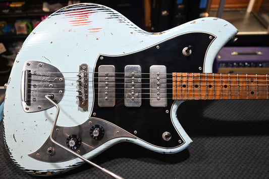 Novo Custom Serus J P3 - Sonic Blue over ‘64 3-Tone Burst Guitar #1439 - Danville Music