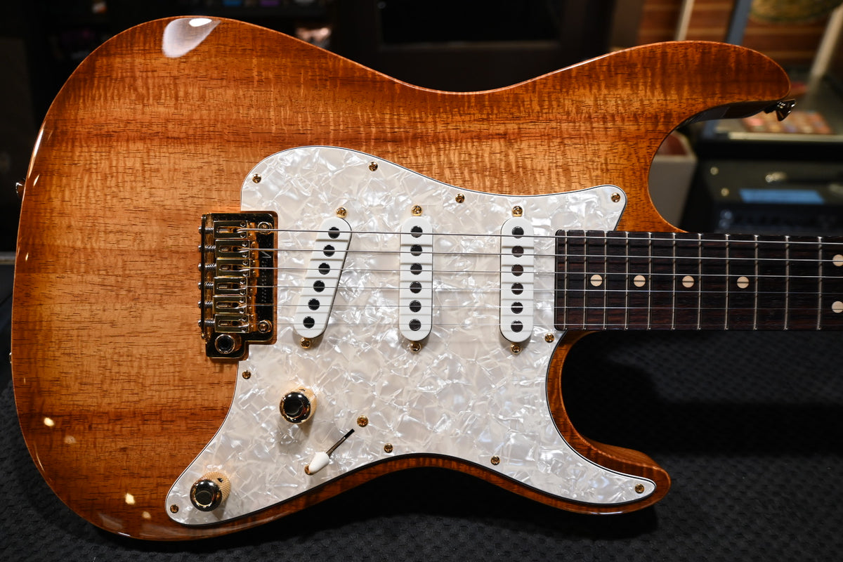 Tom Anderson Drop Top Classic Shorty Hollow Koa 2023 - Light Tobacco Shaded Edge Guitar #123A