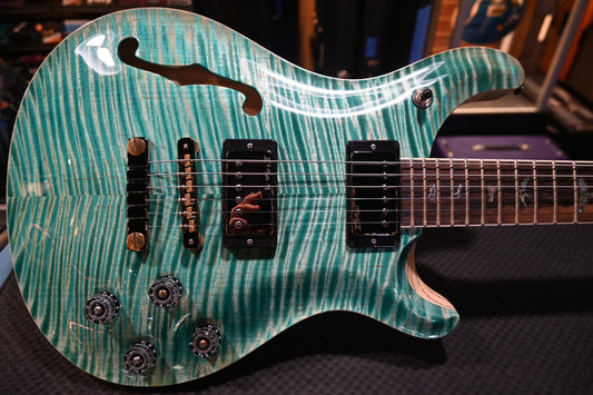PRS Wood Library McCarty 594 Semi-Hollow Danville Music 35th Anniversary Artist Top - Bahamian Blue Guitar #8198 - Danville Music