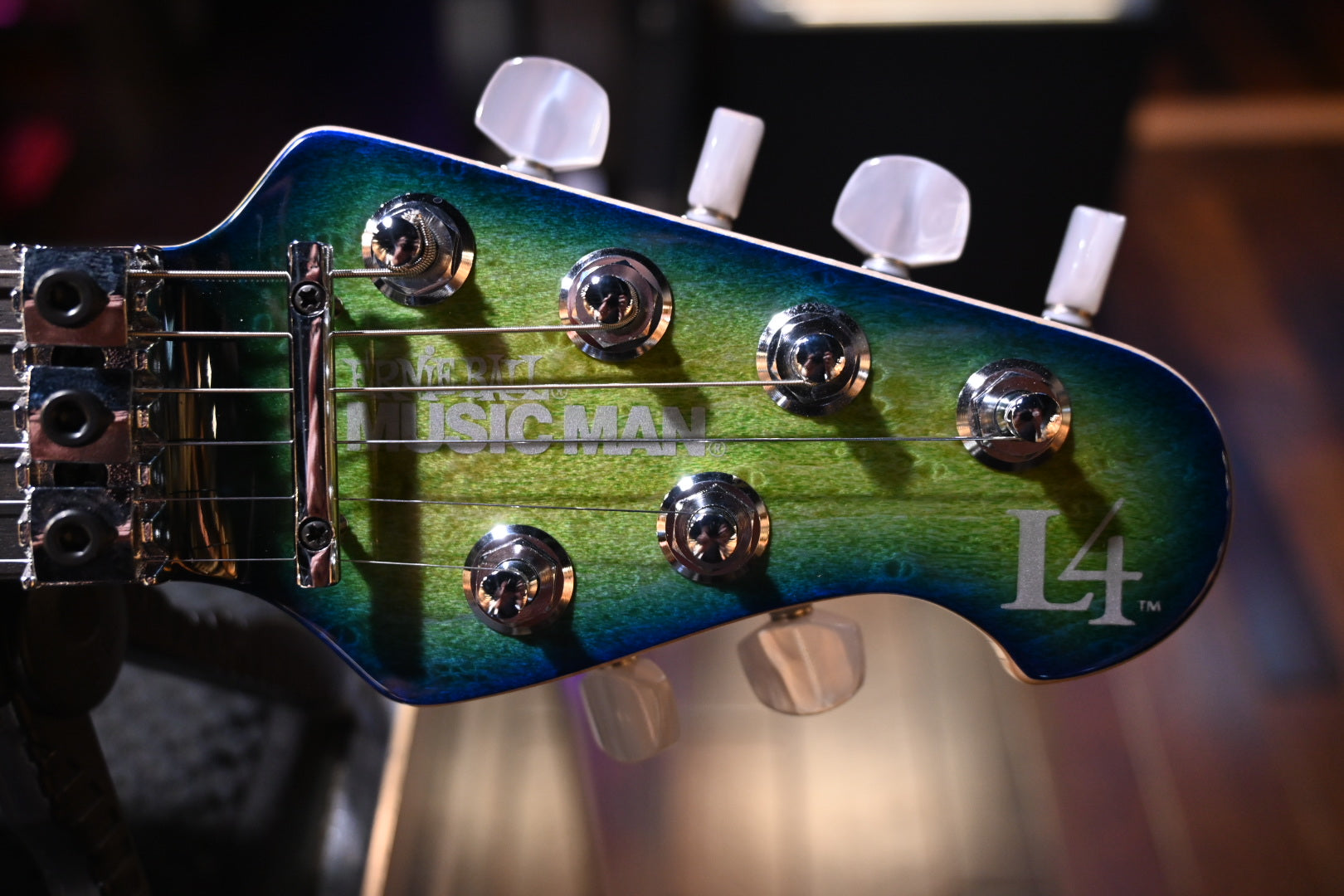 Music Man BFR Luke IV HSS Floyd - Green Tide Guitar #1569 - Danville Music