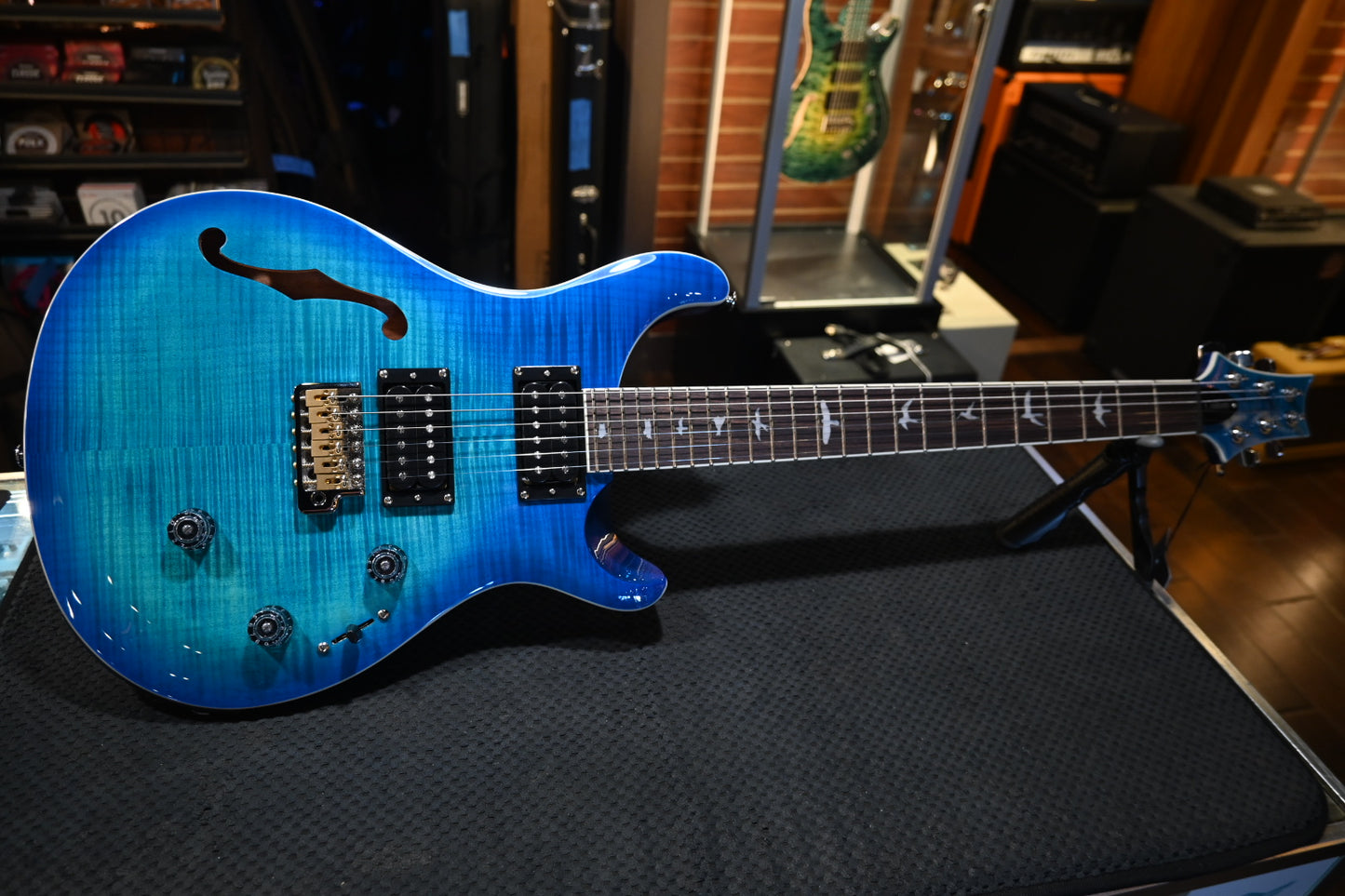 PRS SE Custom 24 Semi-Hollow Piezo - Lake Blue Guitar #5308