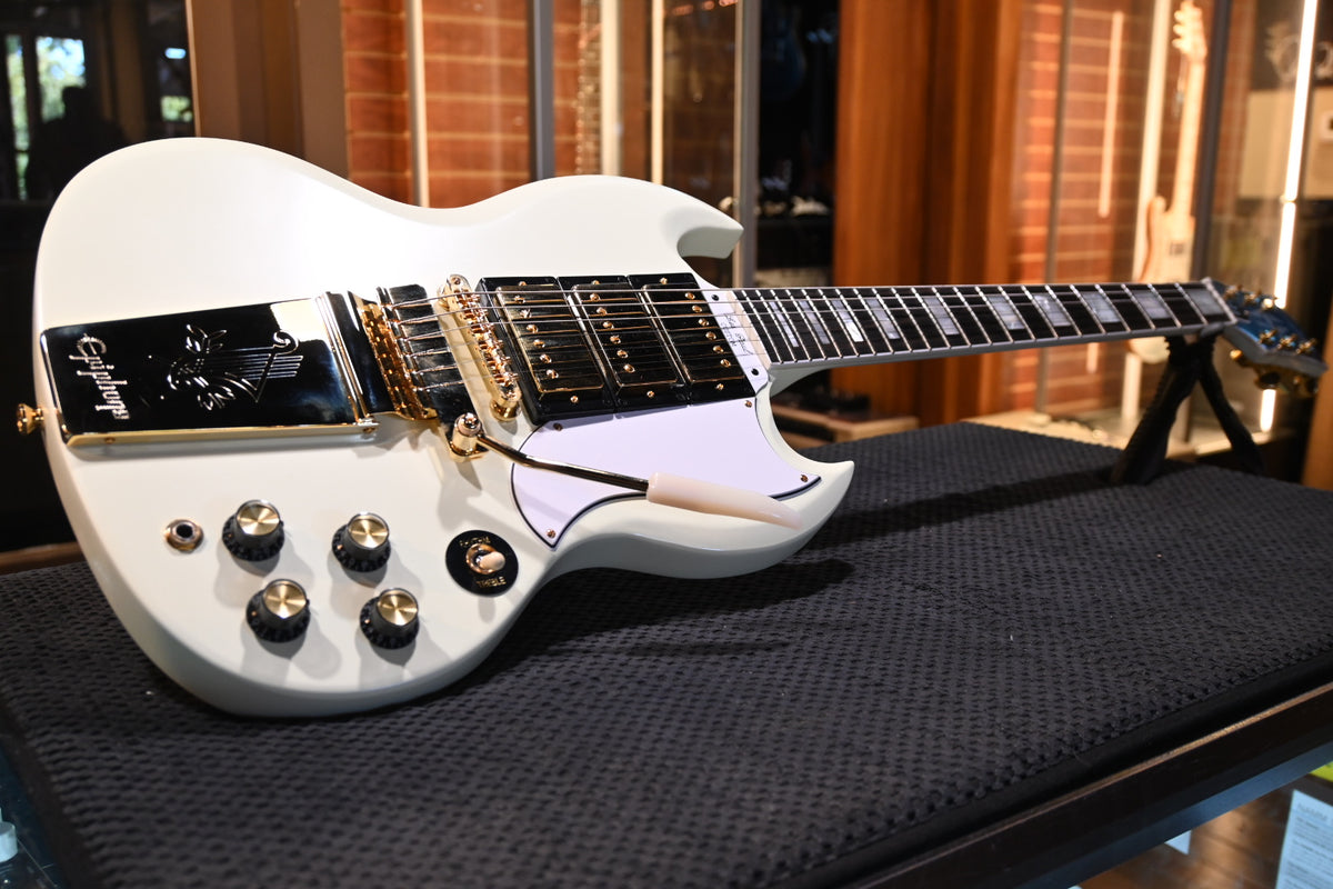 Epiphone IGC 1963 Les Paul SG Custom With Maestro Vibrola 2025 - Classic White Guitar #0348