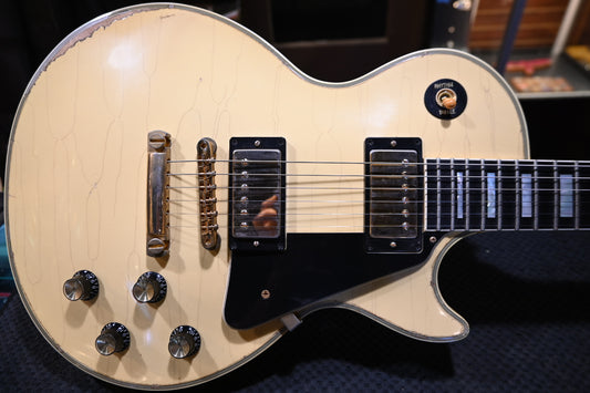 Gibson Custom Shop 70s Les Paul Custom Reissue Heavy Aged 2008 - Alpine White Guitar #3980 - Danville Music