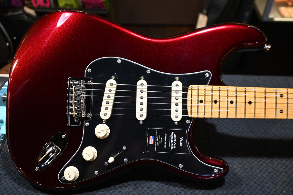 Fender American Professional Stratocaster Maple - Oxblood Guitar #2980 - Danville Music