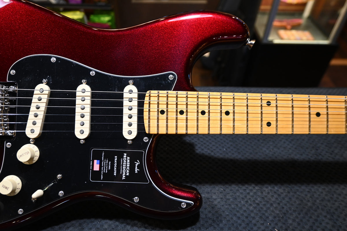 Fender American Professional Stratocaster Maple - Oxblood Guitar #2980 - Danville Music