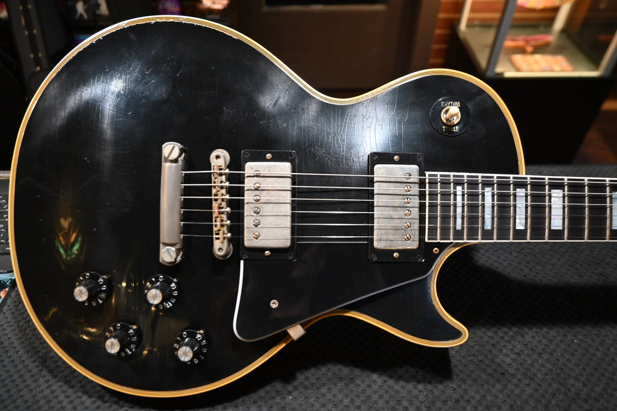 Gibson Custom Shop 1968 Les Paul Custom Reissue Murphy Lab Light Aged - Ebony Top Gold Back Guitar #1638 - Danville Music