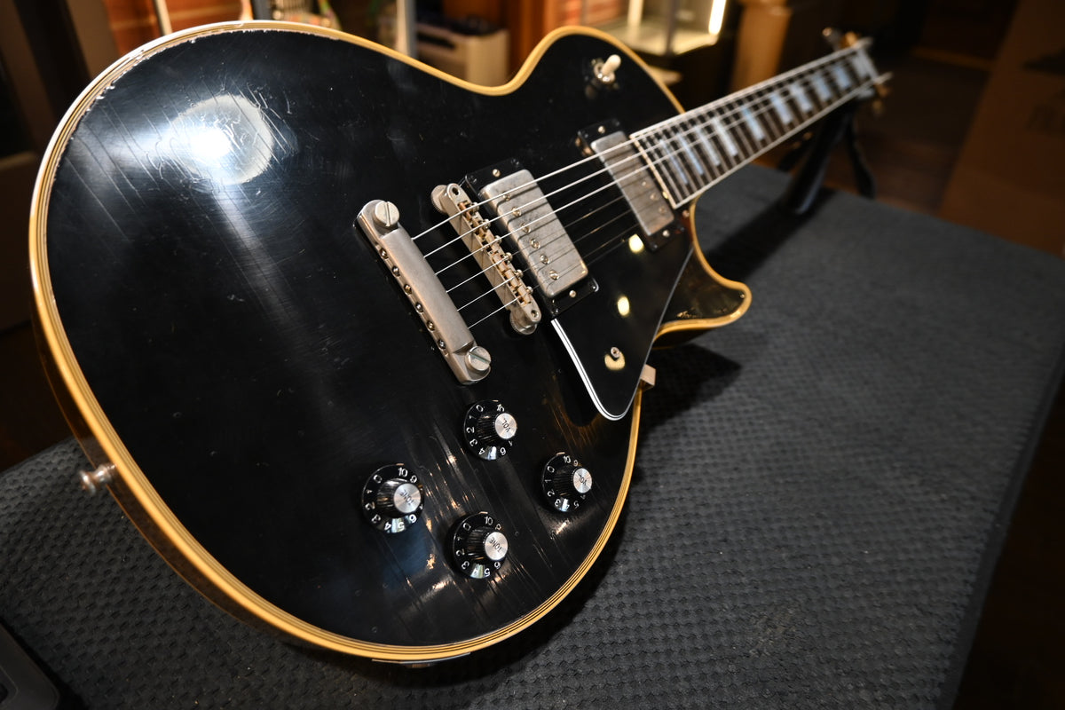 Gibson Custom Shop 1968 Les Paul Custom Reissue Murphy Lab Light Aged - Ebony Top Gold Back Guitar #1638 - Danville Music