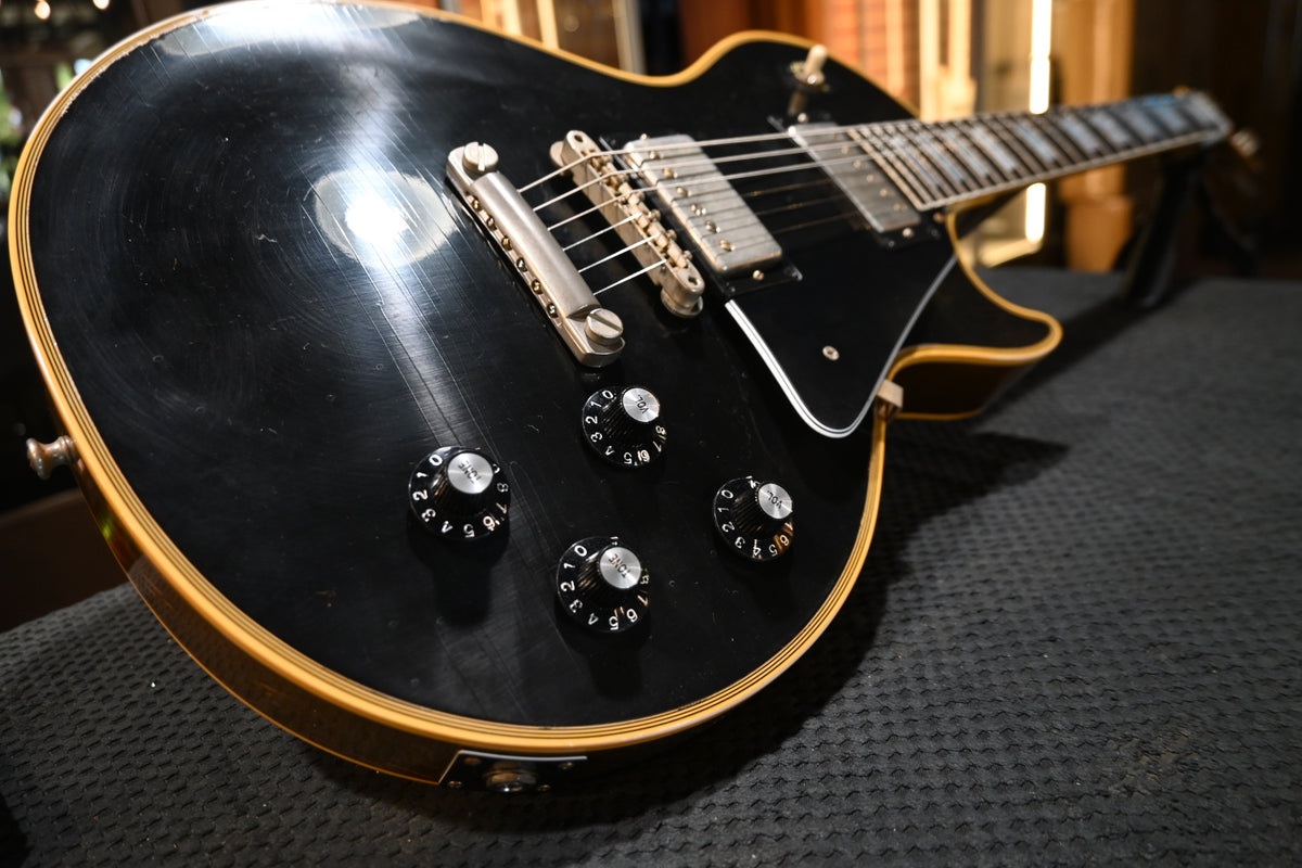 Gibson Custom Shop 1968 Les Paul Custom Reissue Murphy Lab Light Aged - Ebony Top Gold Back Guitar #1638 - Danville Music