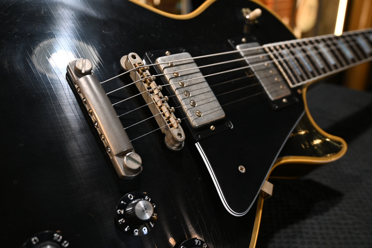 Gibson Custom Shop 1968 Les Paul Custom Reissue Murphy Lab Light Aged - Ebony Top Gold Back Guitar #1638 - Danville Music