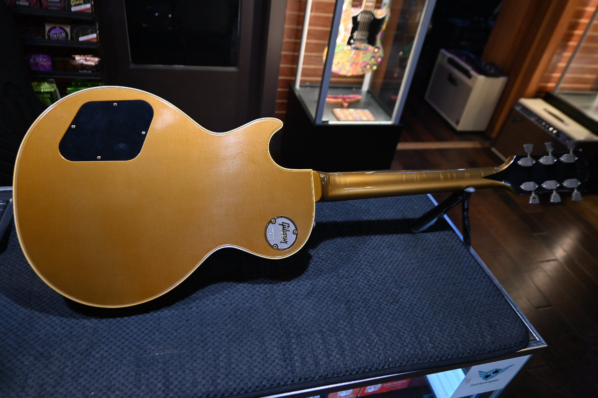 Gibson Custom Shop 1968 Les Paul Custom Reissue Murphy Lab Light Aged - Ebony Top Gold Back Guitar #1638 - Danville Music