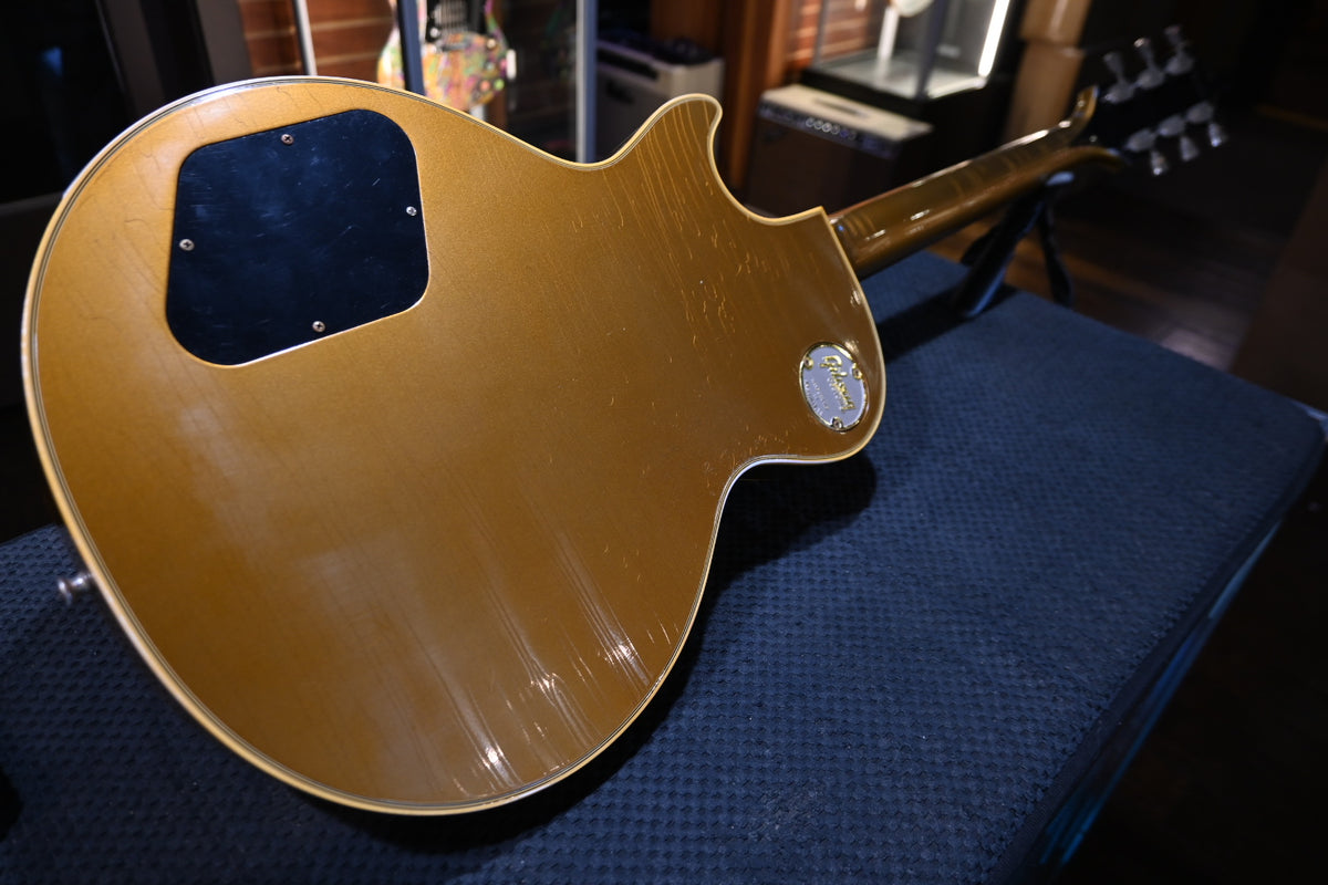 Gibson Custom Shop 1968 Les Paul Custom Reissue Murphy Lab Light Aged - Ebony Top Gold Back Guitar #1638 - Danville Music
