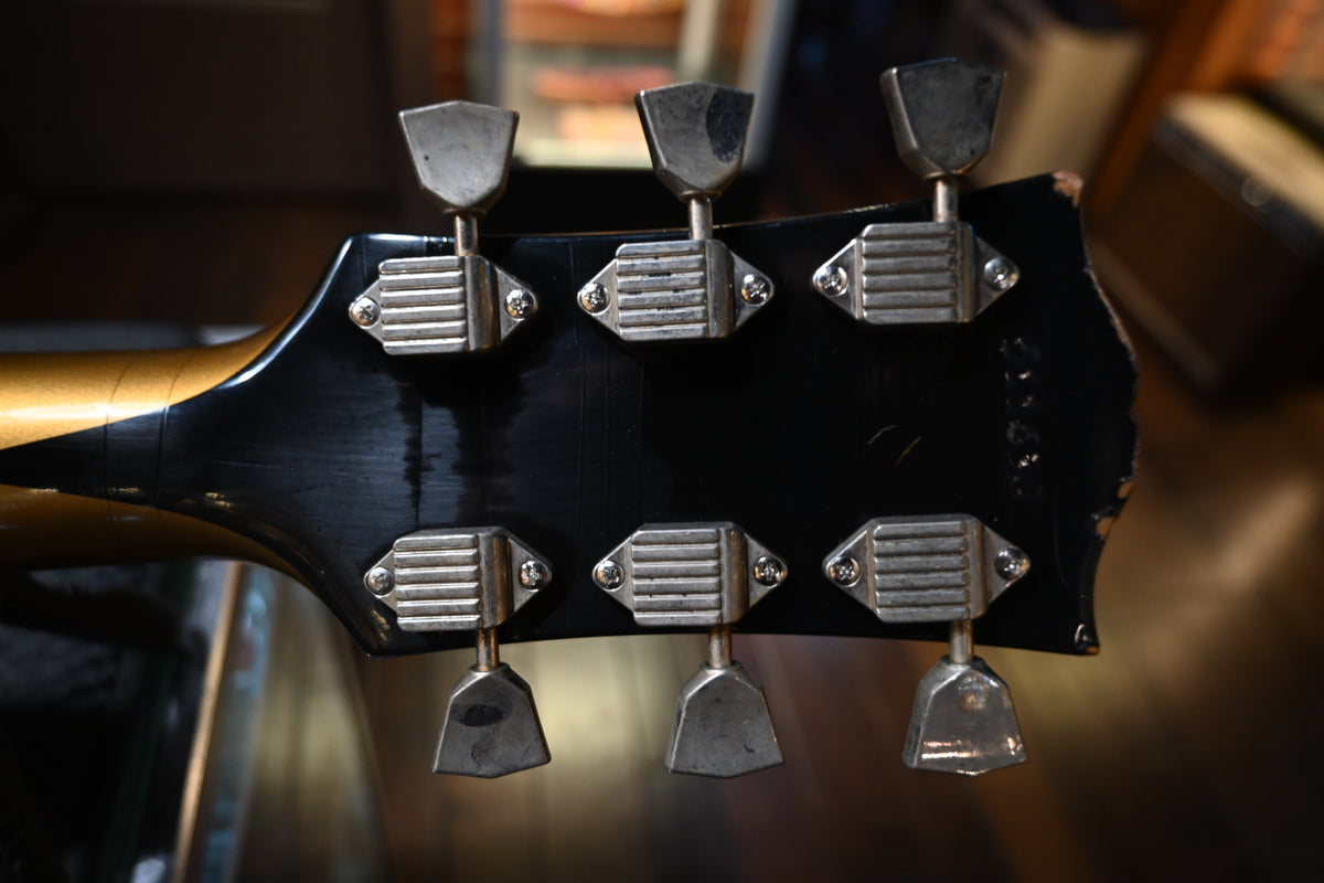 Gibson Custom Shop 1968 Les Paul Custom Reissue Murphy Lab Light Aged - Ebony Top Gold Back Guitar #1638 - Danville Music