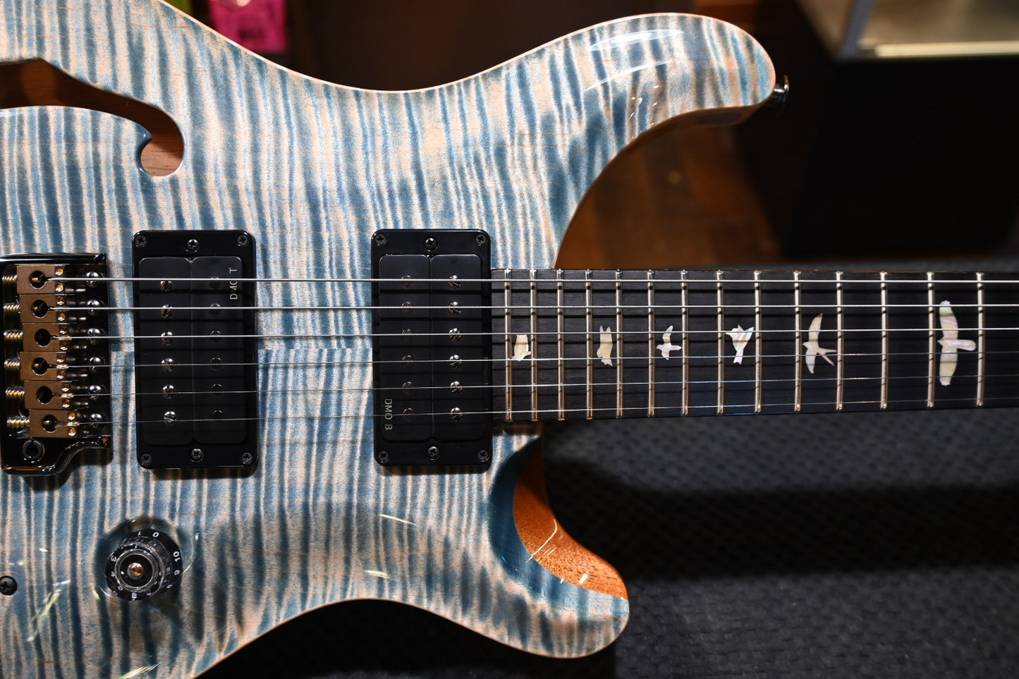 PRS PRS Custom 24 Semi-Hollow Artist Grade Top Private Stock Color Limited Edition Guitar - Faded Indigo #8142
