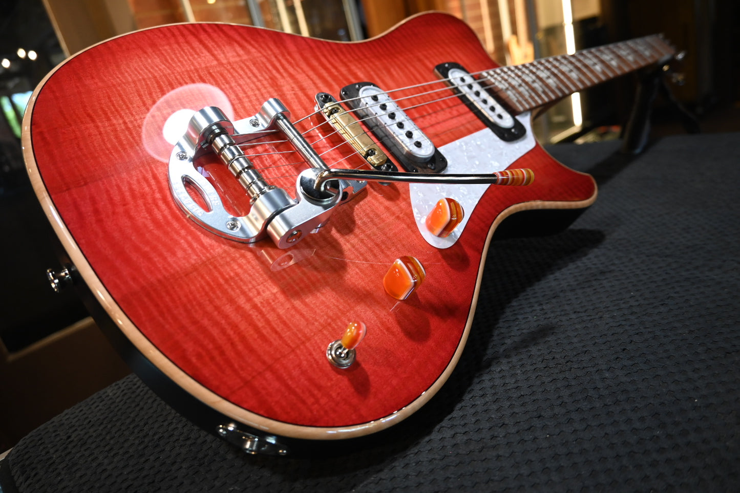 Powers Electric A-Type Select Maple PF42 CamTail - Cosmo Red Guitar #B426 - Danville Music