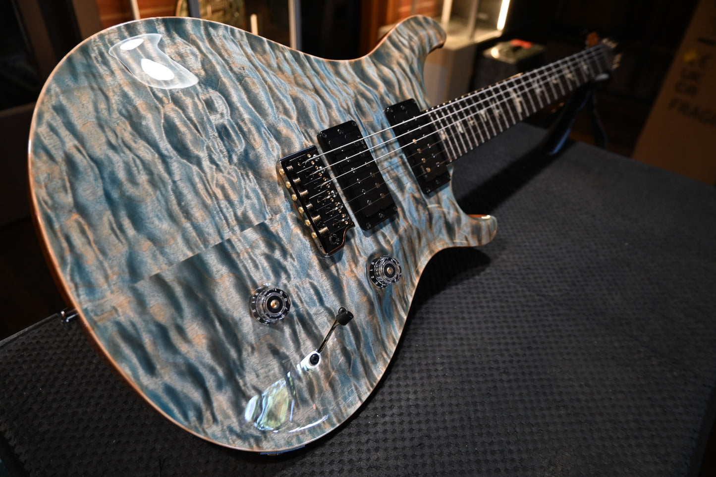 PRS Custom 24 Artist Grade Quilt Top Private Stock Color Limited Edition - Faded Indigo Guitar #5586
