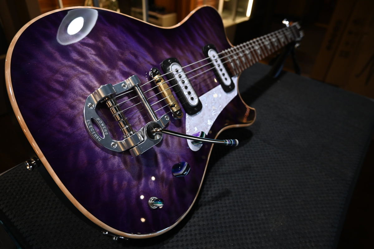 Powers Electric A-Type Select Quilt Maple PF42 CamTail - Ube Burst Guitar #B499