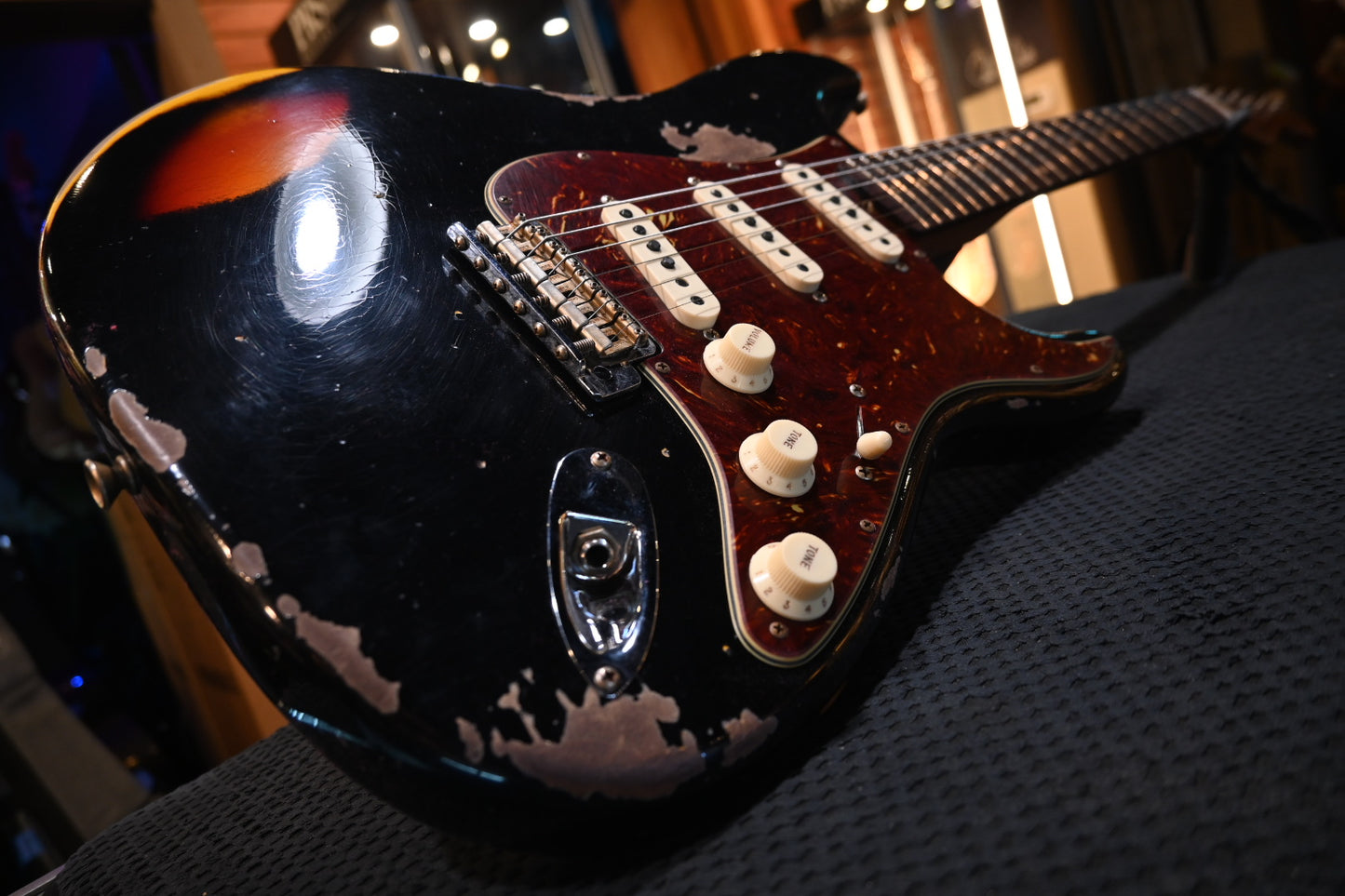 Fender Custom Shop LTD 1961 Stratocaster Heavy Relic - Aged Black over 3-Color Sunburst Guitar #0234