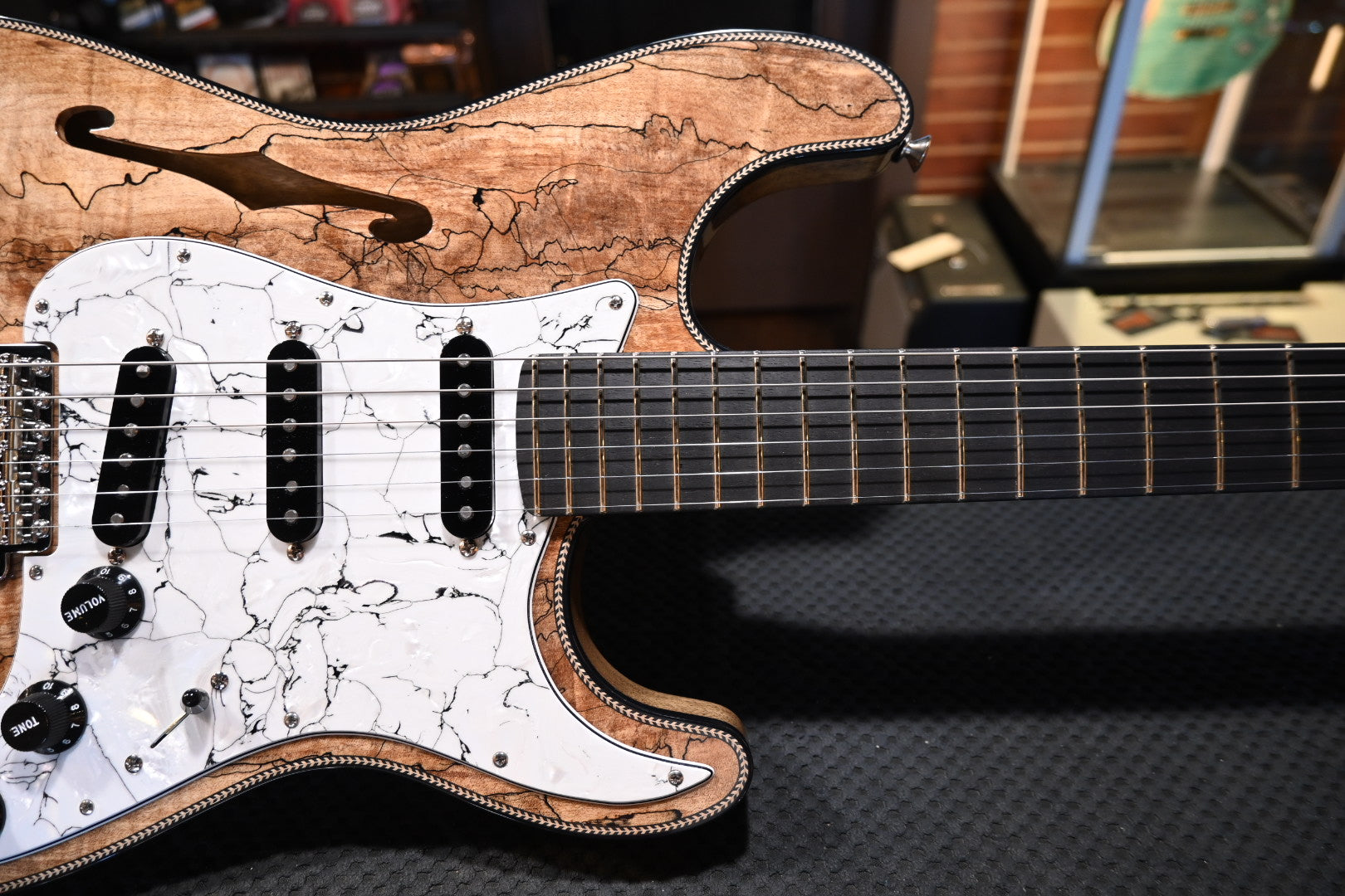 Fender Custom Shop Kyle McMillin Masterbuilt Prestige Stratocaster NOS Spalted Maple - Natural Guitar #1379 - Danville Music