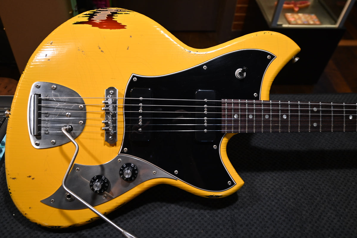 Novo Serus J - Vandalism Yellow over ‘64 3-Tone Burst Guitar #1336