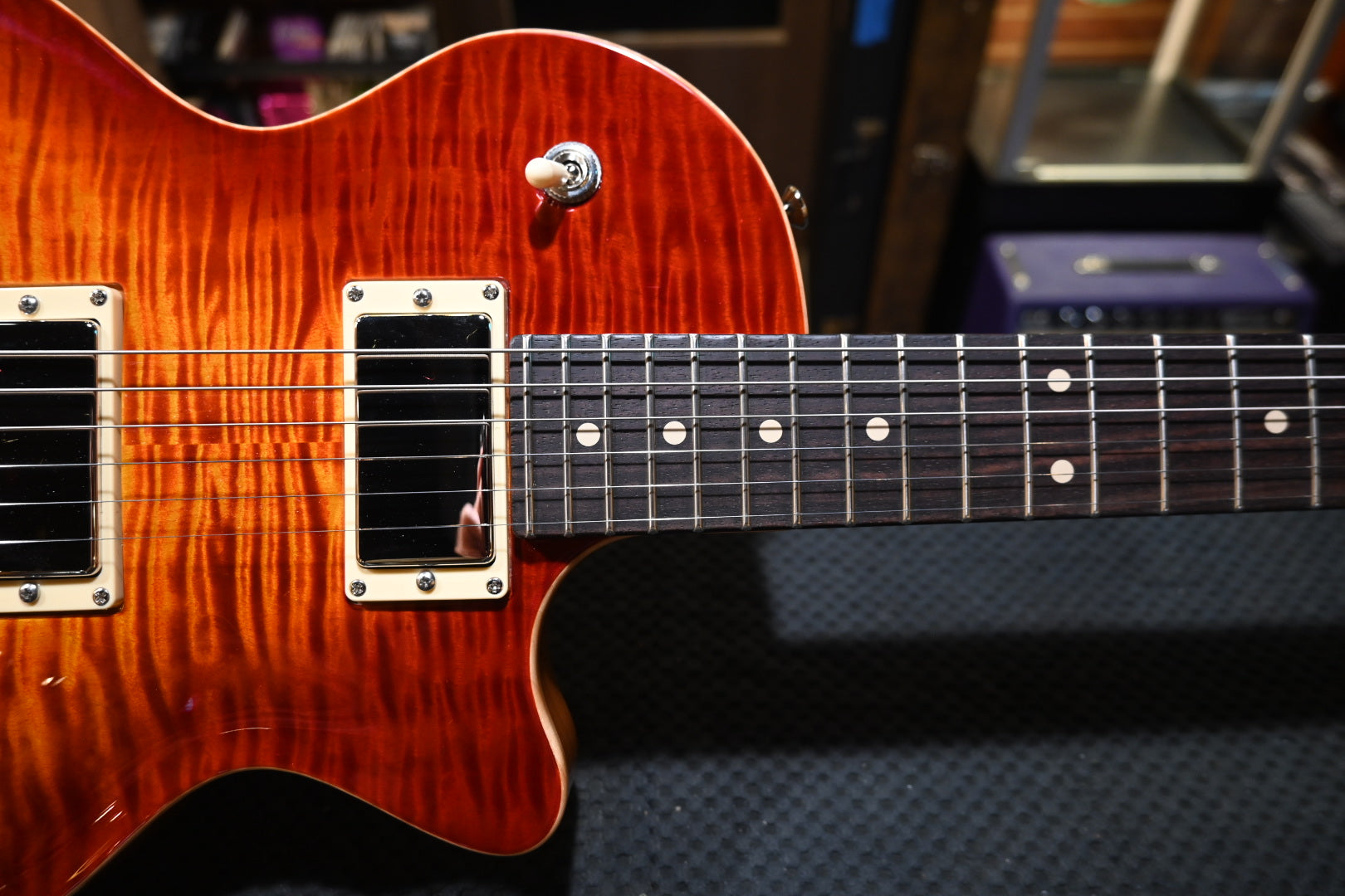 Tom Anderson Bobcat 2024 - Fire Red Burst Guitar #524N - Danville Music