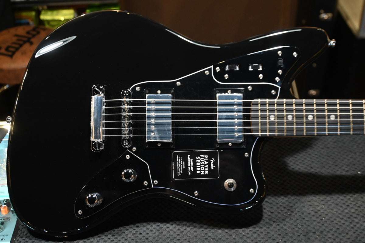 Fender Limited Edition Player Fusion Jaguar Baritone Special - Black Guitar #7311