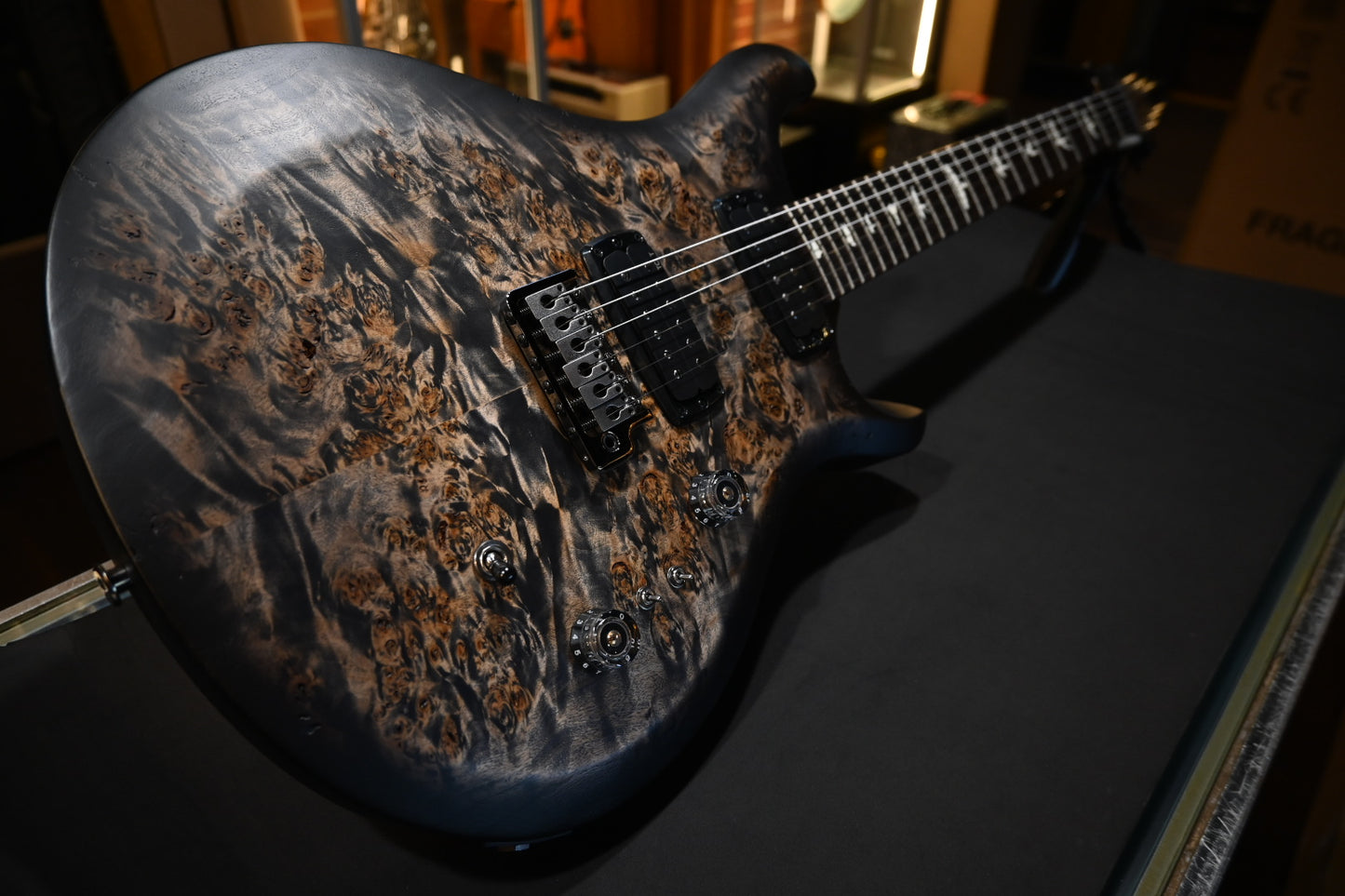 PRS Wood Library S2 Custom 24-08 Poplar Burl Limited Edition - Charcoal Burst Guitar #8749