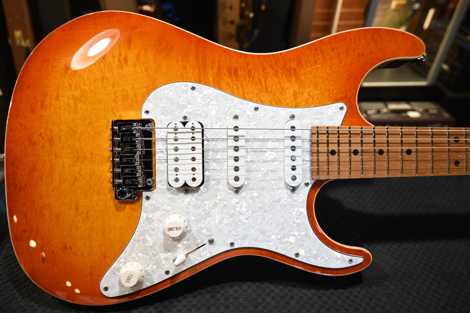 Suhr Standard Plus Roasted Maple - Trans Honey Amber Burst Guitar #0475 - Danville Music