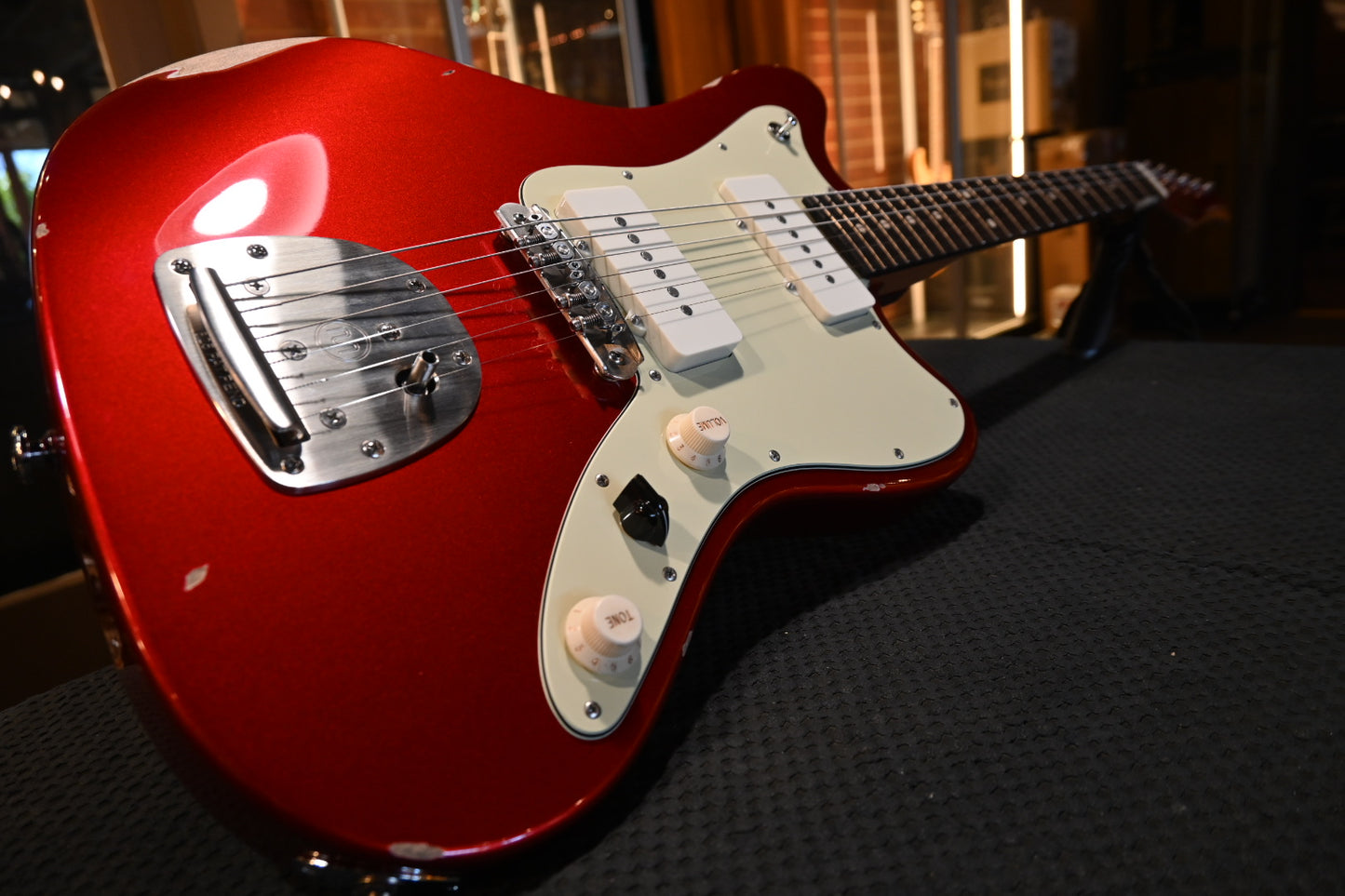 Suhr Classic JM Antique Limited Edition Mastery Bridge - Candy Apple Red Guitar #9376 - Danville Music