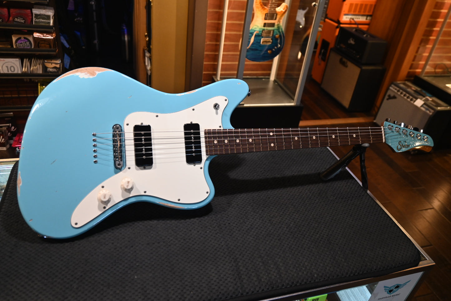 Suhr Custom Classic JM Antique - Daphne Blue Guitar #5075 USED - Danville Music