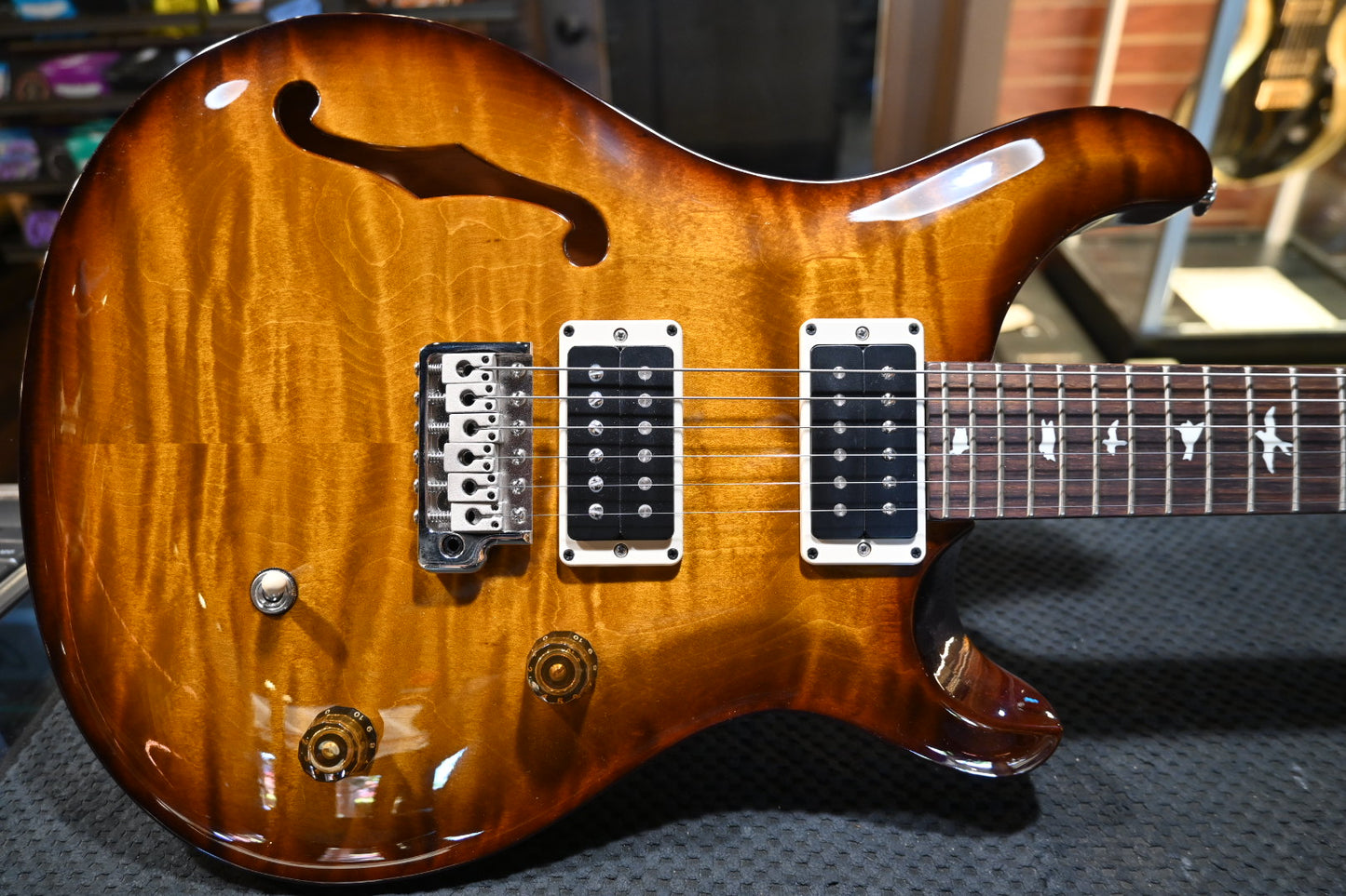 PRS CE 24 Semi-Hollow 2024 - Black Amber Guitar #7486 - Danville Music