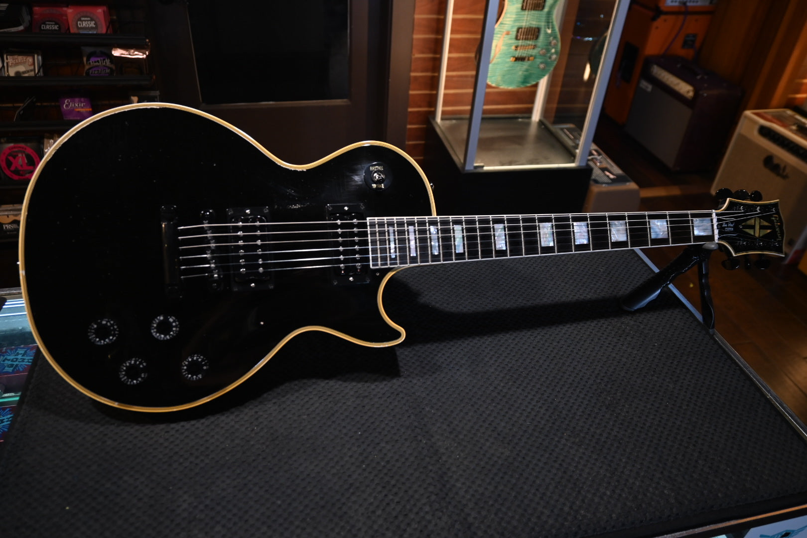 Gibson Custom Shop Kirk Hammett 1989 Les Paul Custom Murphy Lab Aged Nitro 2024 - Ebony Guitar #KH114 - Danville Music
