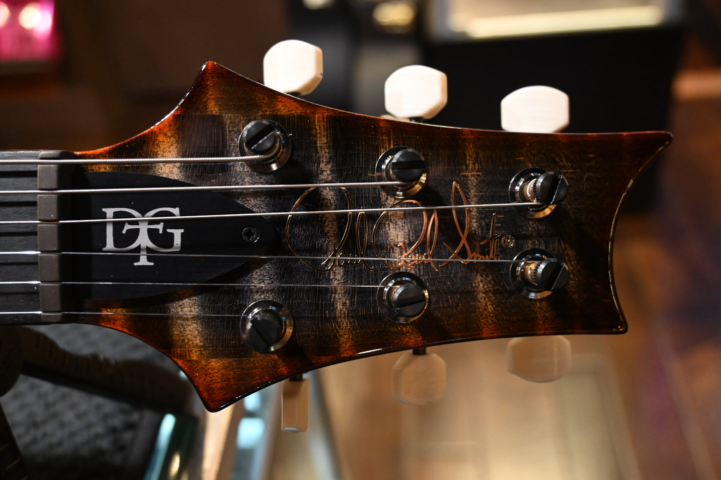 PRS Wood Library DGT 10-Top Ebony - Burnt Maple Leaf Guitar #2553