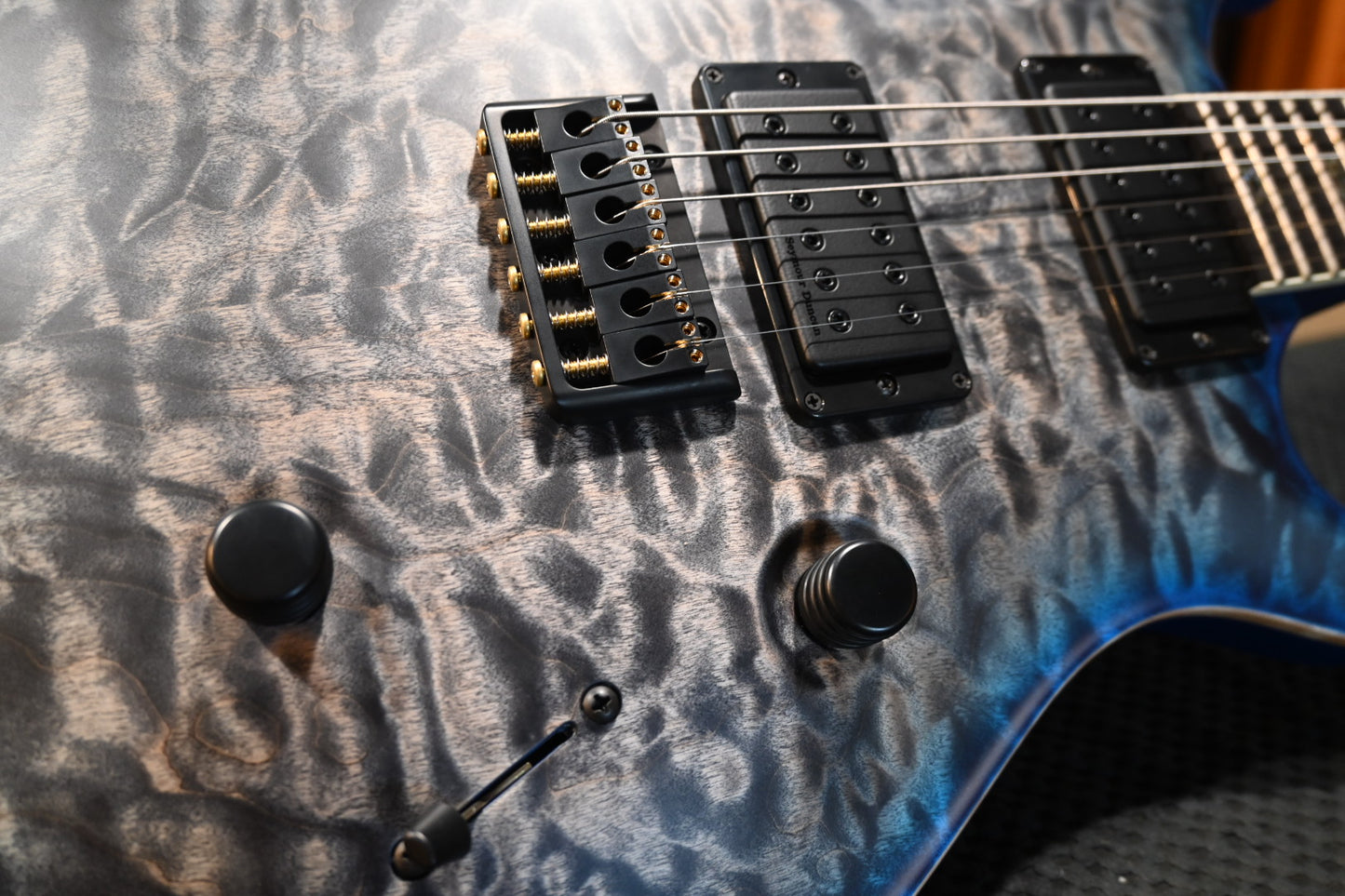 PRS Wood Library Holcomb 10-Top Quilt - Charcoal Blue Burst Satin Guitar #1495