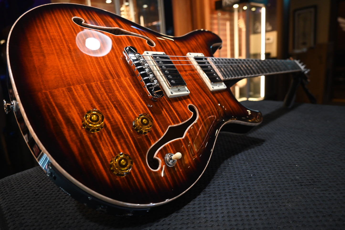 PRS SE Hollowbody II Piezo - Orange Tiger Smokeburst Guitar #5744 - Danville Music