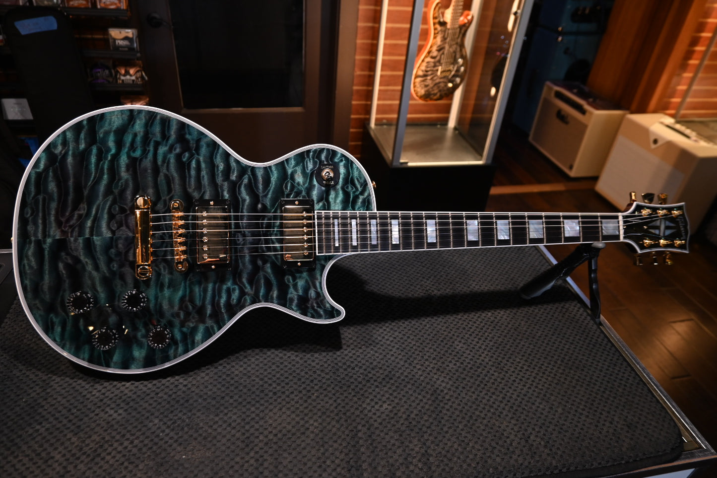 Gibson Custom Shop Les Paul Axcess Custom 5A Quilt PSL - Nordic Blue Guitar #1338