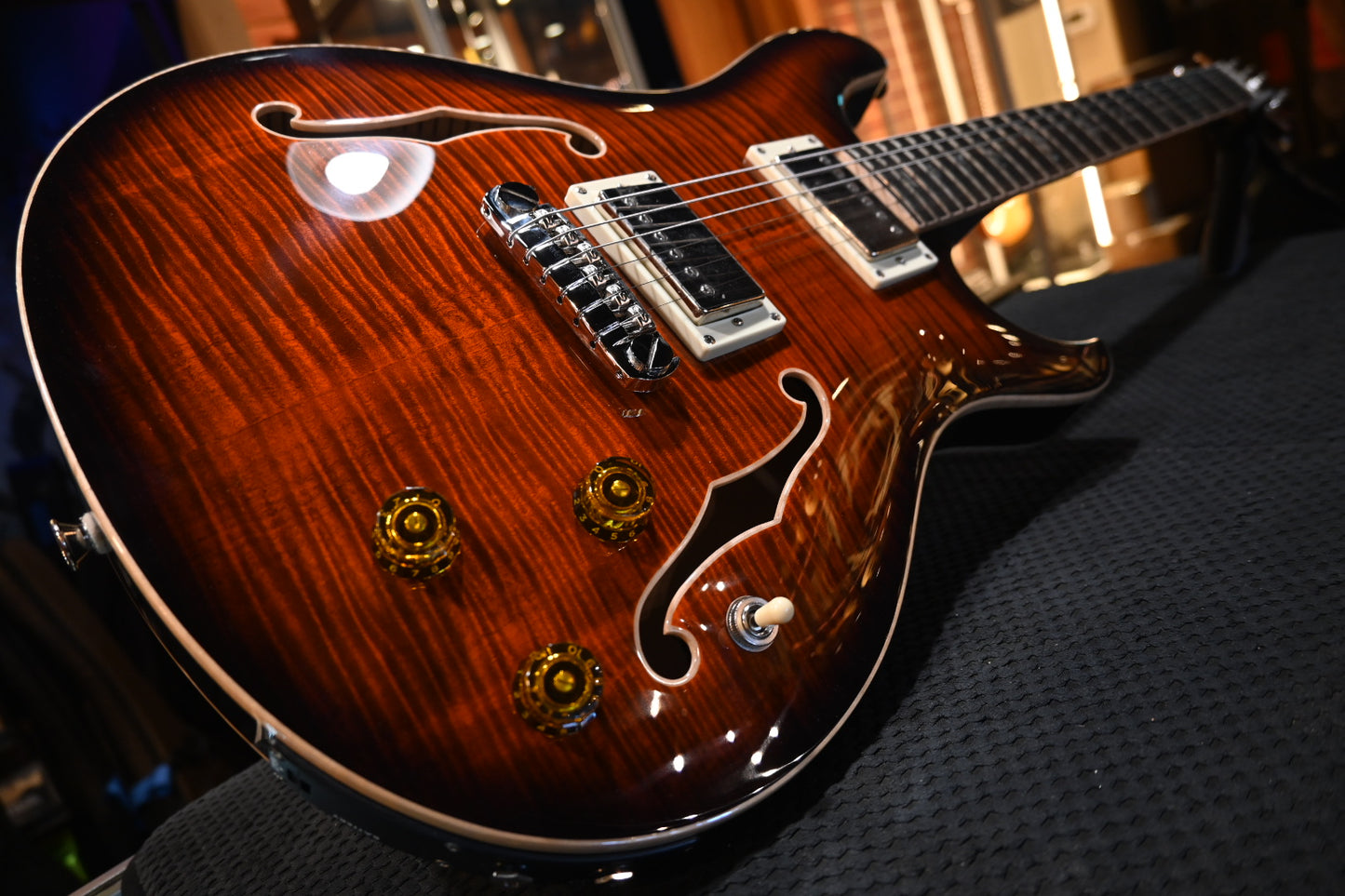 PRS SE Hollowbody II Piezo - Orange Tiger Smokeburst Guitar #3885