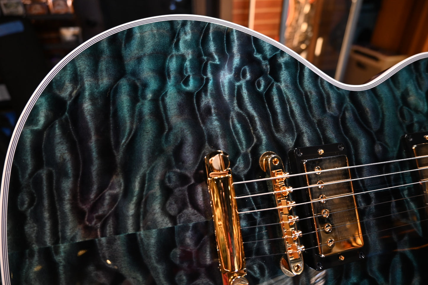 Gibson Custom Shop Les Paul Axcess Custom 5A Quilt PSL - Nordic Blue Guitar #1338