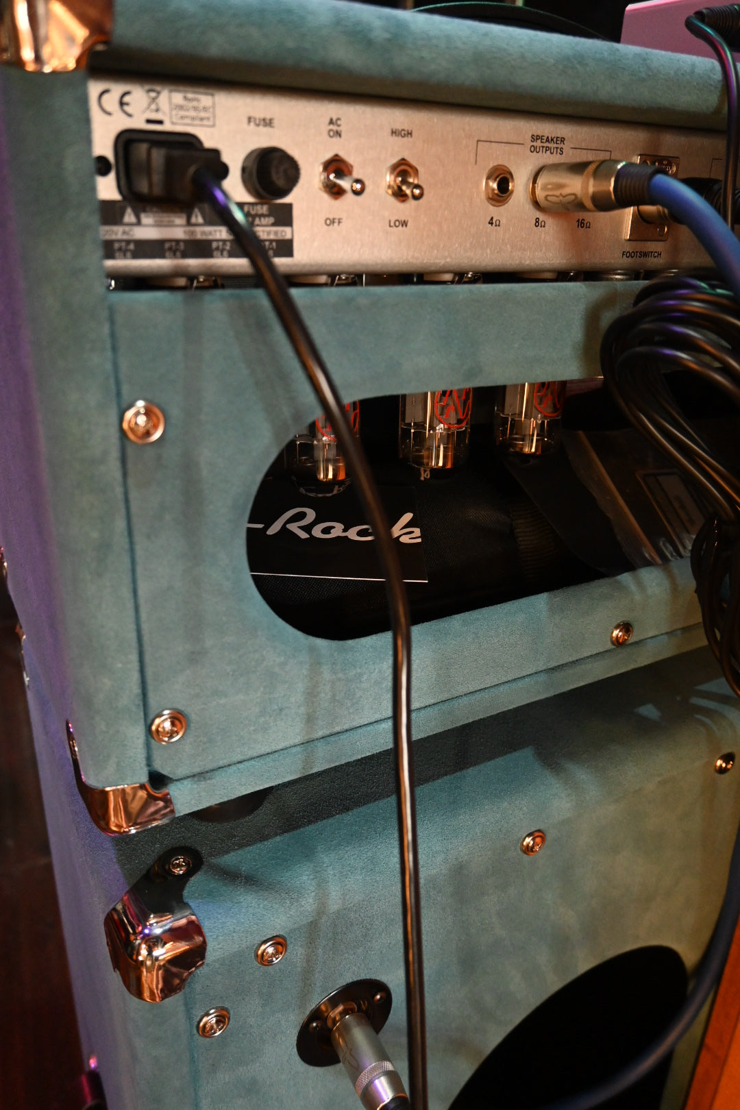 Two Rock Classic Reverb Signature w/Matching 2x12 Cabinet - Medium Blue Suede Amplifier #1550