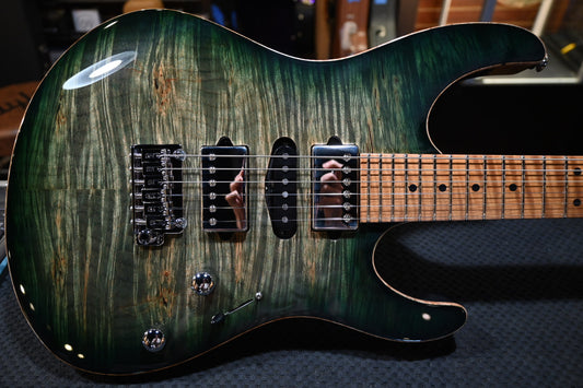 Suhr Custom Modern - Faded Trans Green Burst Guitar #1168