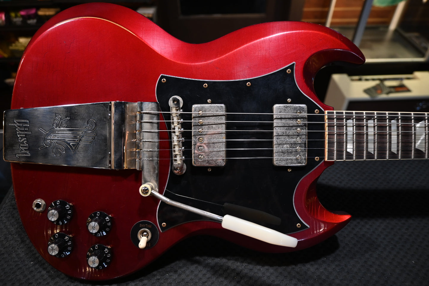Gibson Custom Shop 1964 SG Standard Reissue Batwing Light Aged - Sparkling Burgundy Guitar #5704 - Danville Music