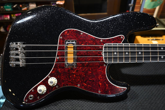 Fender LTD Gold Foil Jazz Bass - Black Sparkle Bass Guitar #8684 - Danville Music