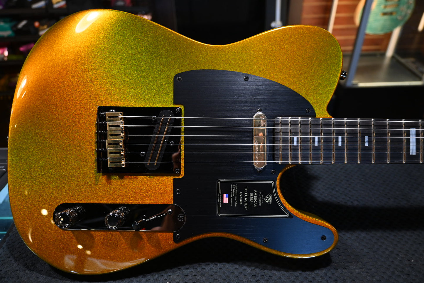 Fender 75th Anniversary American Ultra II Telecaster - Liquid Gold Guitar #6828 - Danville Music