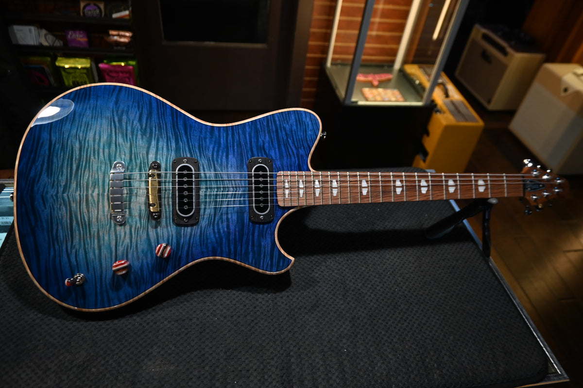 Powers Electric A-Type Select Quilt Maple PF42 Hard Tail - Aegean Burst Guitar #B555