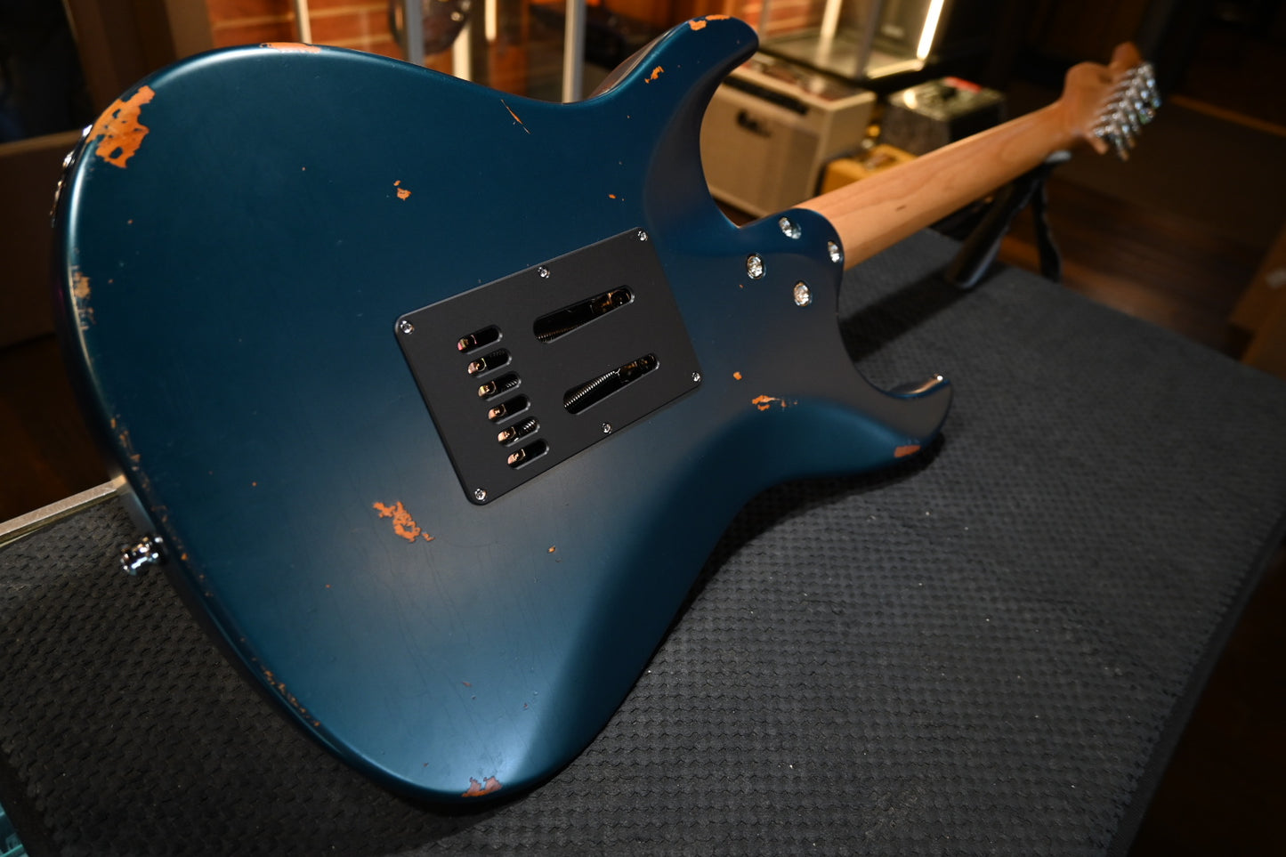 Mayones Aquila Aged V24 6 - Monolith Dark Turquoise Metallic Nitro Relic Guitar #1519 USED