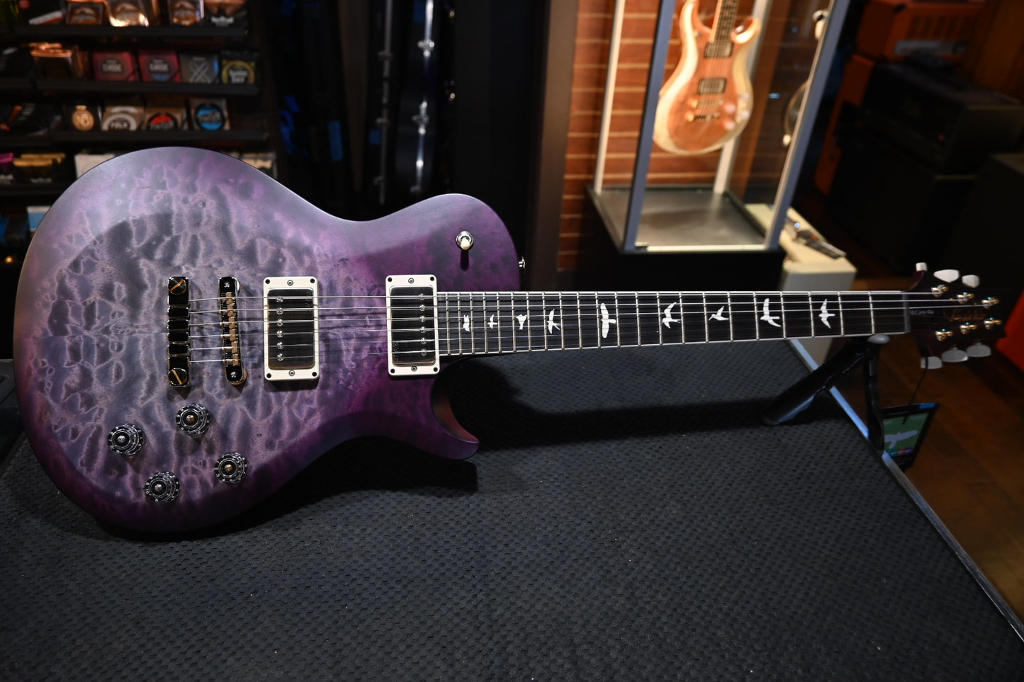 PRS Wood Library S2 McCarty SC 594 Single-Cut Quilt - Faded Gray Black Purple Burst Satin Guitar #8898