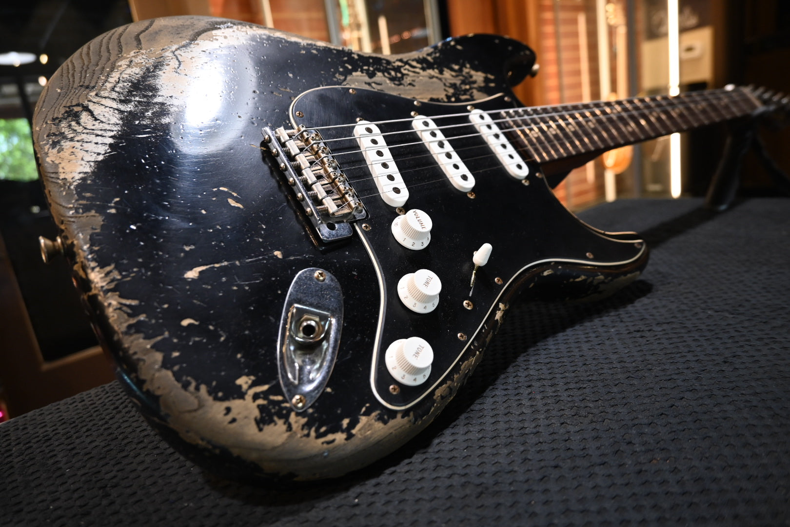 Fender Custom Shop 1965 Stratocaster Super Heavy Relic - Aged Black Guitar #7288 - Danville Music