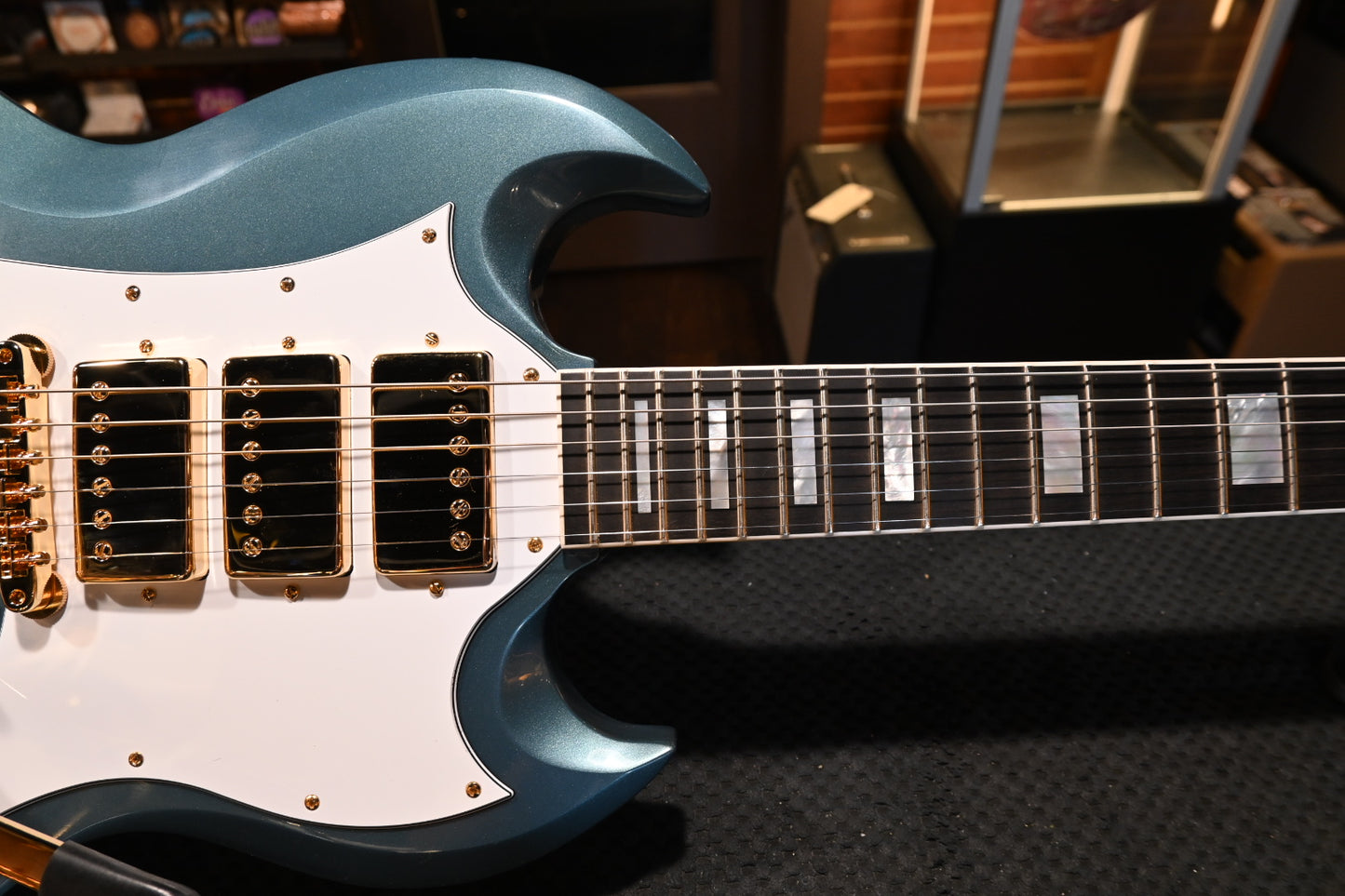 Gibson Custom Shop 1963 Les Paul SG Custom 3-Pickup Bigsby VOS “Hendrix” PSL - Pelham Blue Guitar #4363