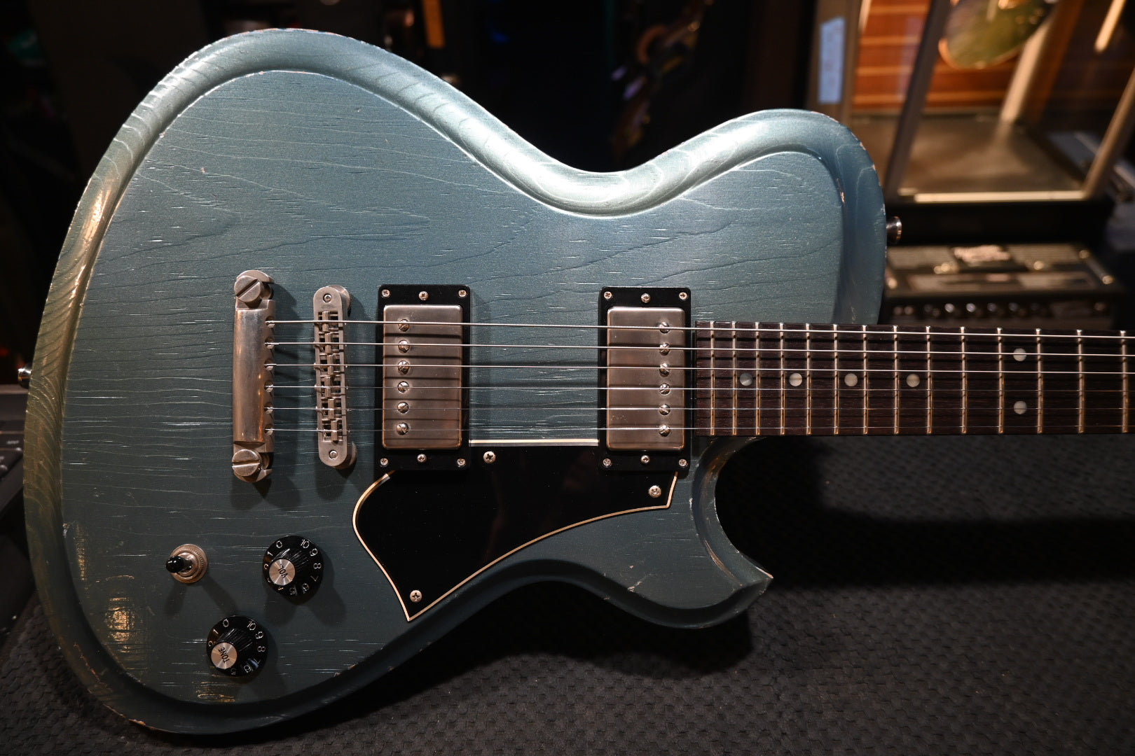 Novo Nucleus Solus H2 - Aged Pelham Blue Guitar #5234 - Danville Music