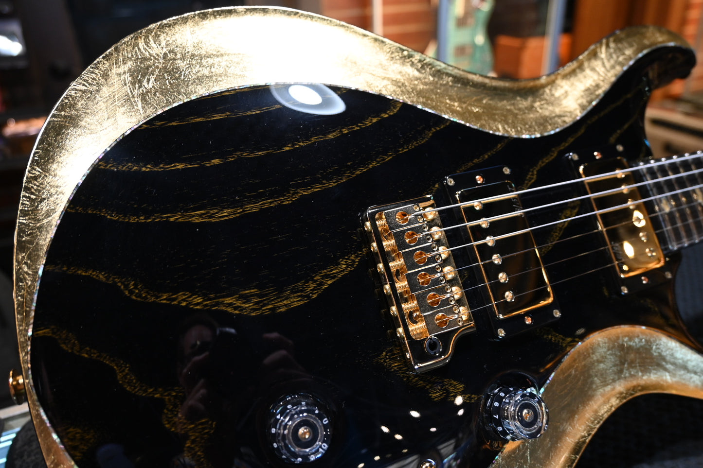 PRS Private Stock Custom 24 - Black Gold Foil Guitar #11673 - Danville Music