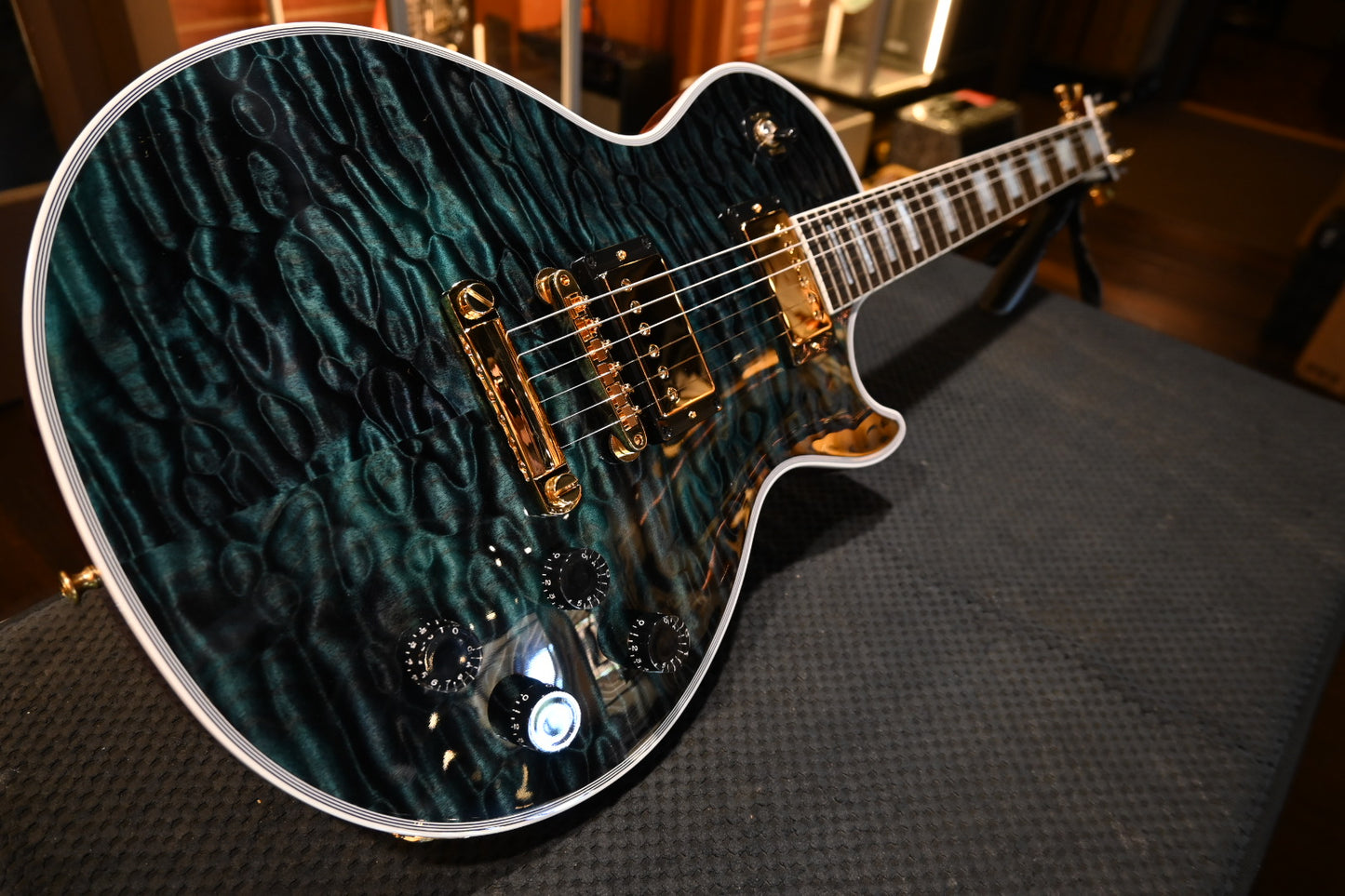 Gibson Custom Shop Les Paul Axcess Custom 5A Quilt PSL - Nordic Blue Guitar #1165
